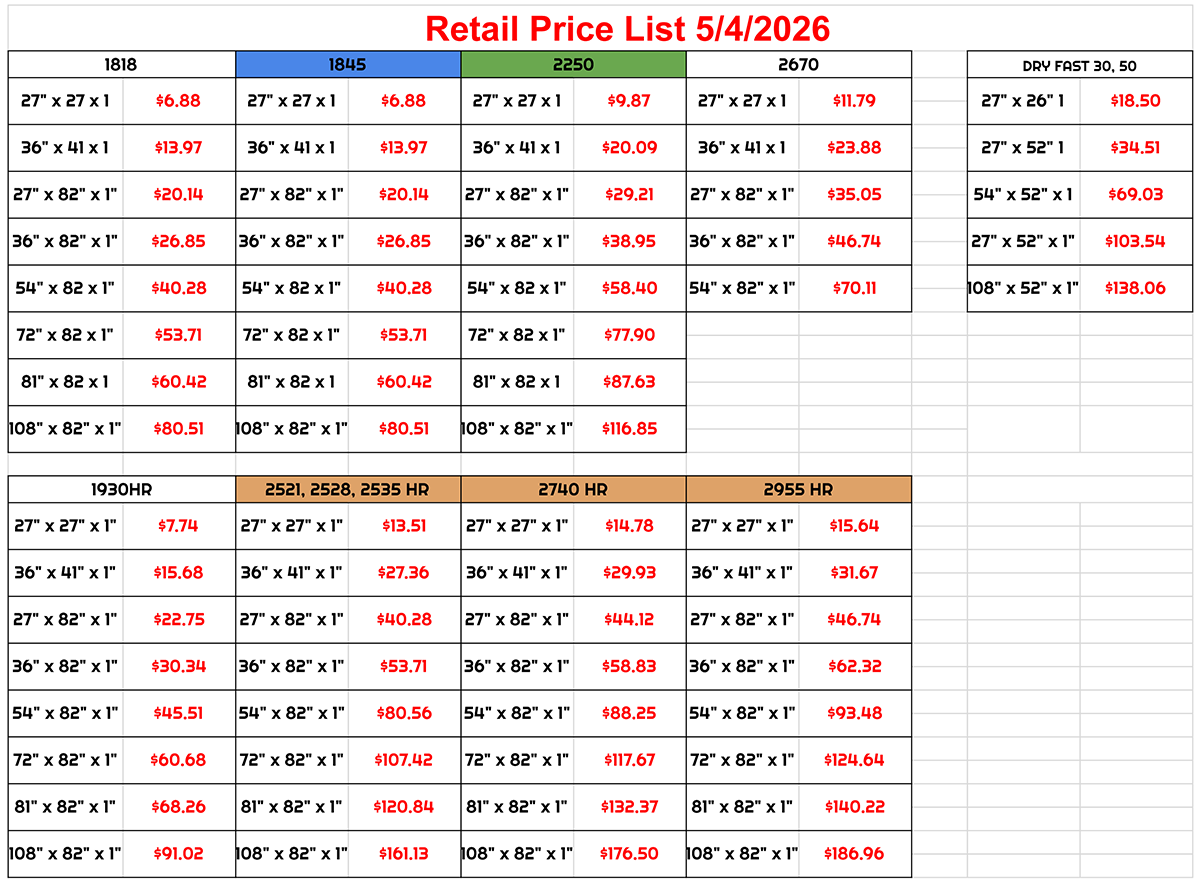 Price List 2026